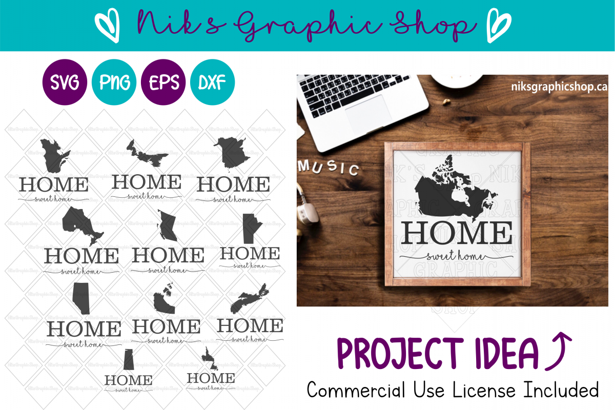 Home Svg, Canada Svg, Canadian Silhouette Svg, Home Sign example image 1