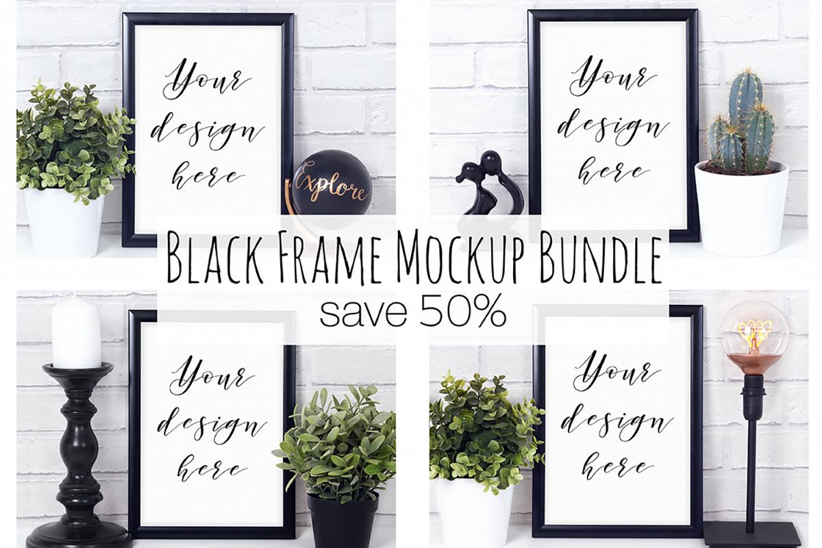 Black Frame Mockup Photography Bundle example image 1