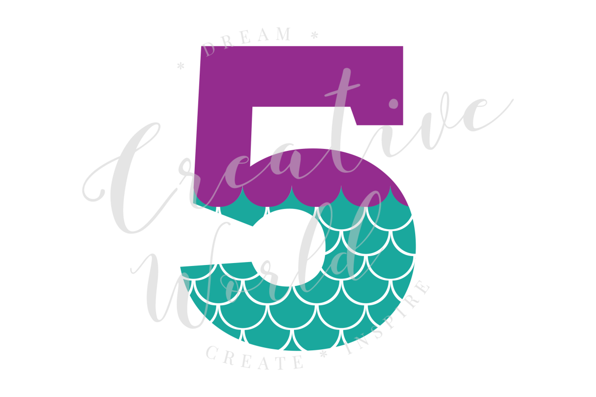 My 5th Birthday Mermaid SVG | Mermaid Birthday Girl svg example image 1