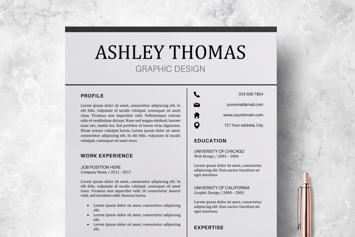 resume cv template cover letter ashley thomas