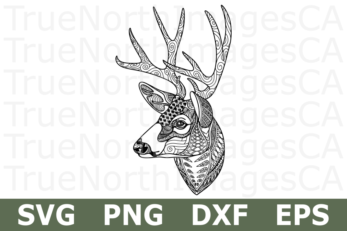 Zentangle Deer - An Animal SVG Cut File example image 1