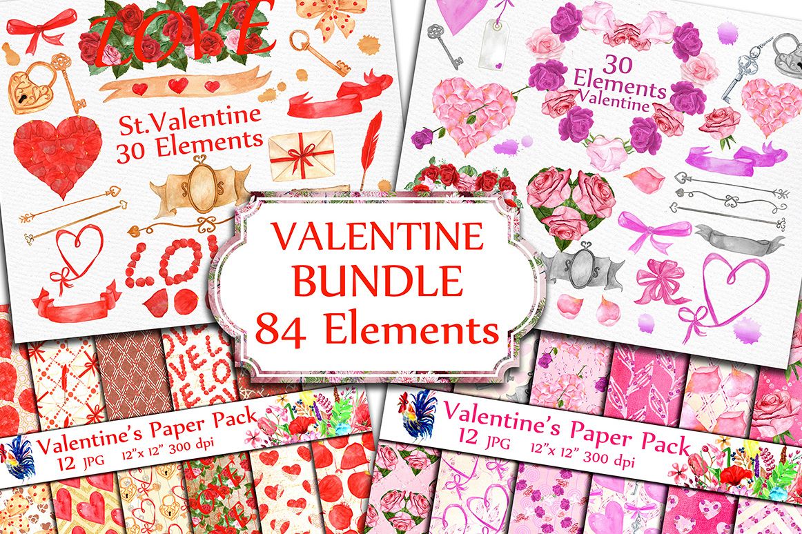 BUNDLE-Valentine's Day clipart example image 1