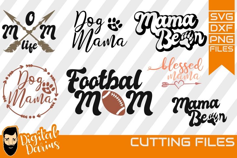 7x Mom Bundle SVG, Dog mama Svg, Bear dxf, Love svg, Footbal example image 1