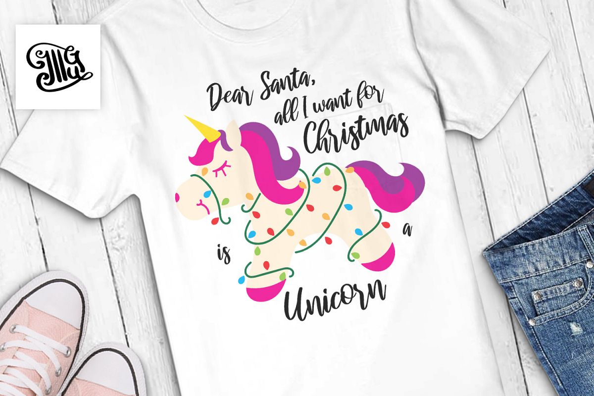 Dear Santa, all I want for Christmas is a unicorn - kids example image 1