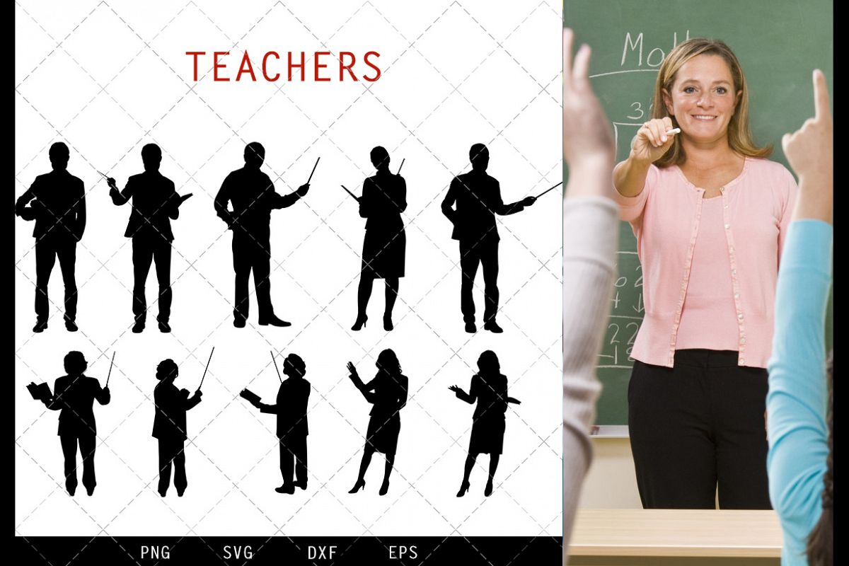 Teachers svg file, school svg cut file, silhouette studio example image 1