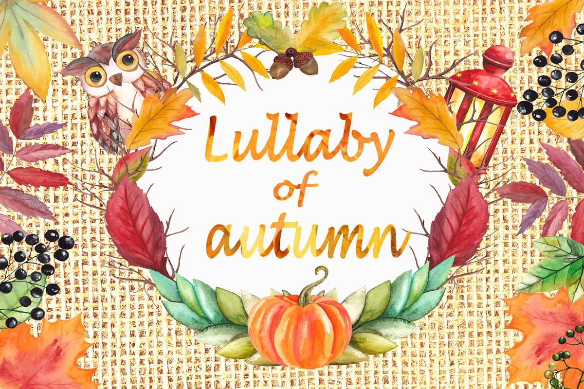 Lullaby of Autumn. Watercolor collection example image 1