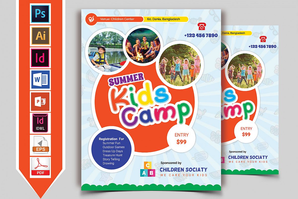 Kids Summer Camp Flyer Vol-07 example image 1