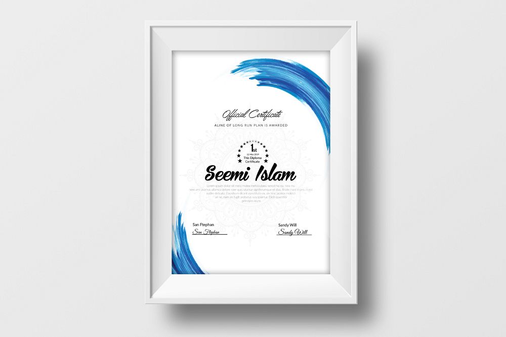 Clean Diploma Certificate Template example image 1