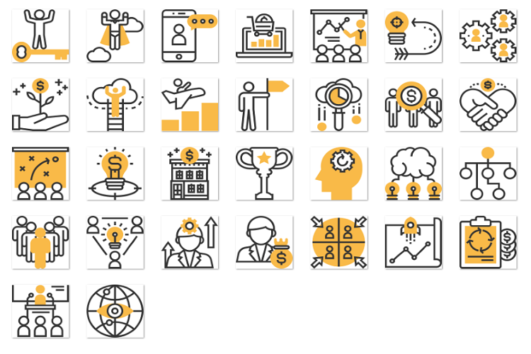 Business development contour filled yellow example image 1