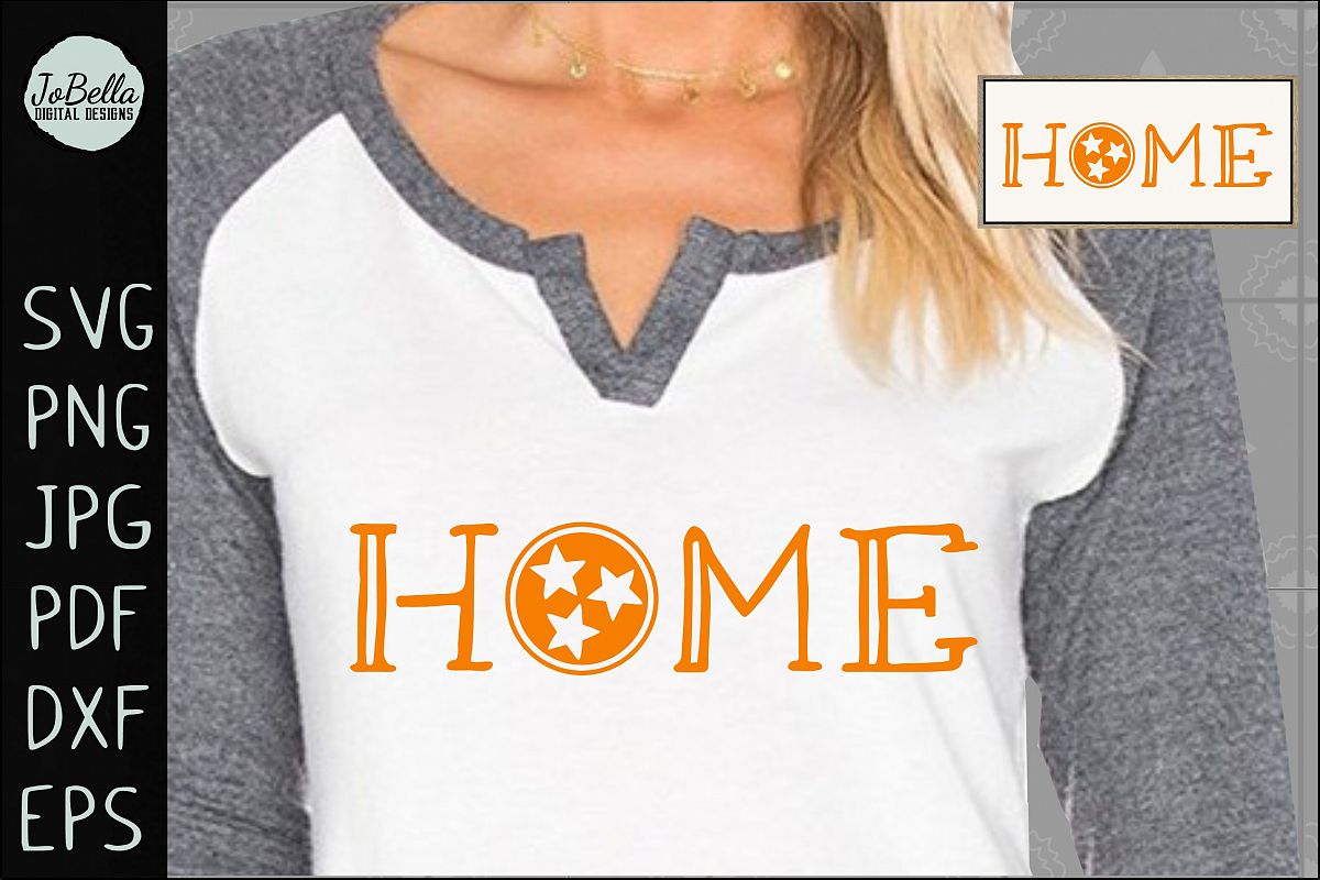 Home with Tennessee TriStar SVG, Sublimation PNG & Printable example image 1