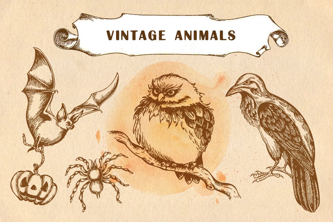 Set of Vintage Animals example image 1