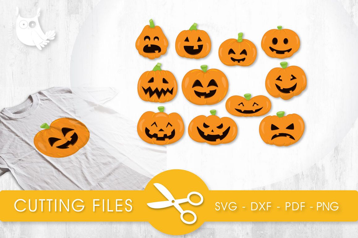 Download Pumpkin Faces cutting files svg, dxf, pdf, eps included ...