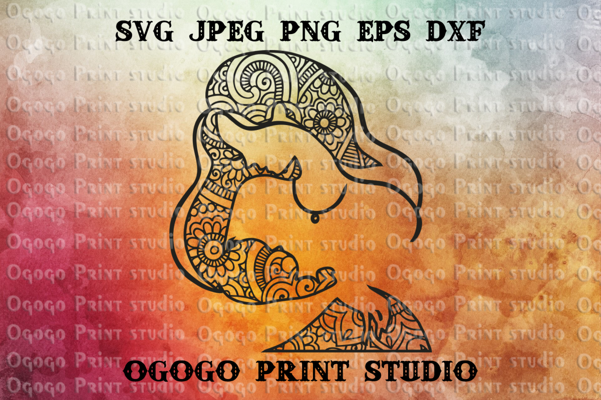 Mothers day svg, Zentangle SVG, Mandala svg, Cricut cut file example image 1