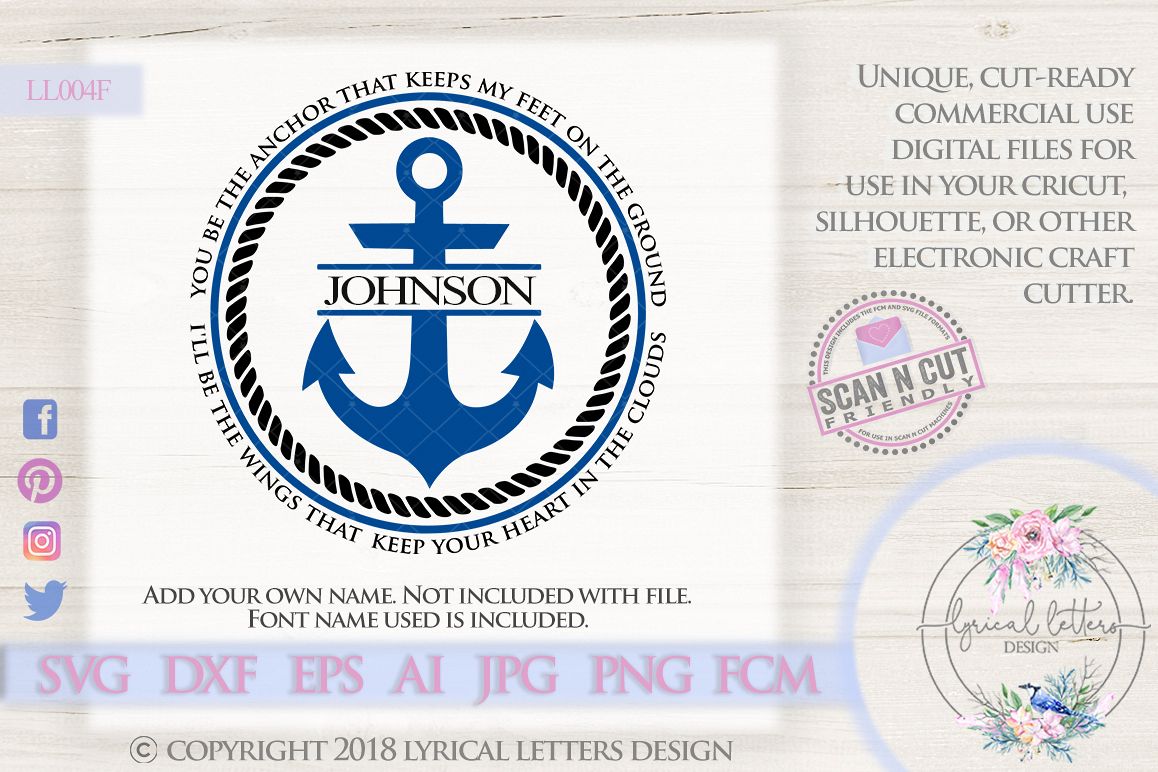 You Be the Anchor I'll Be the Wings SVG Cut File LL004F example image 1