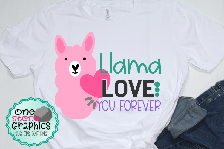 llama love you forever svg,llama svg,valentine's day svg example image 1
