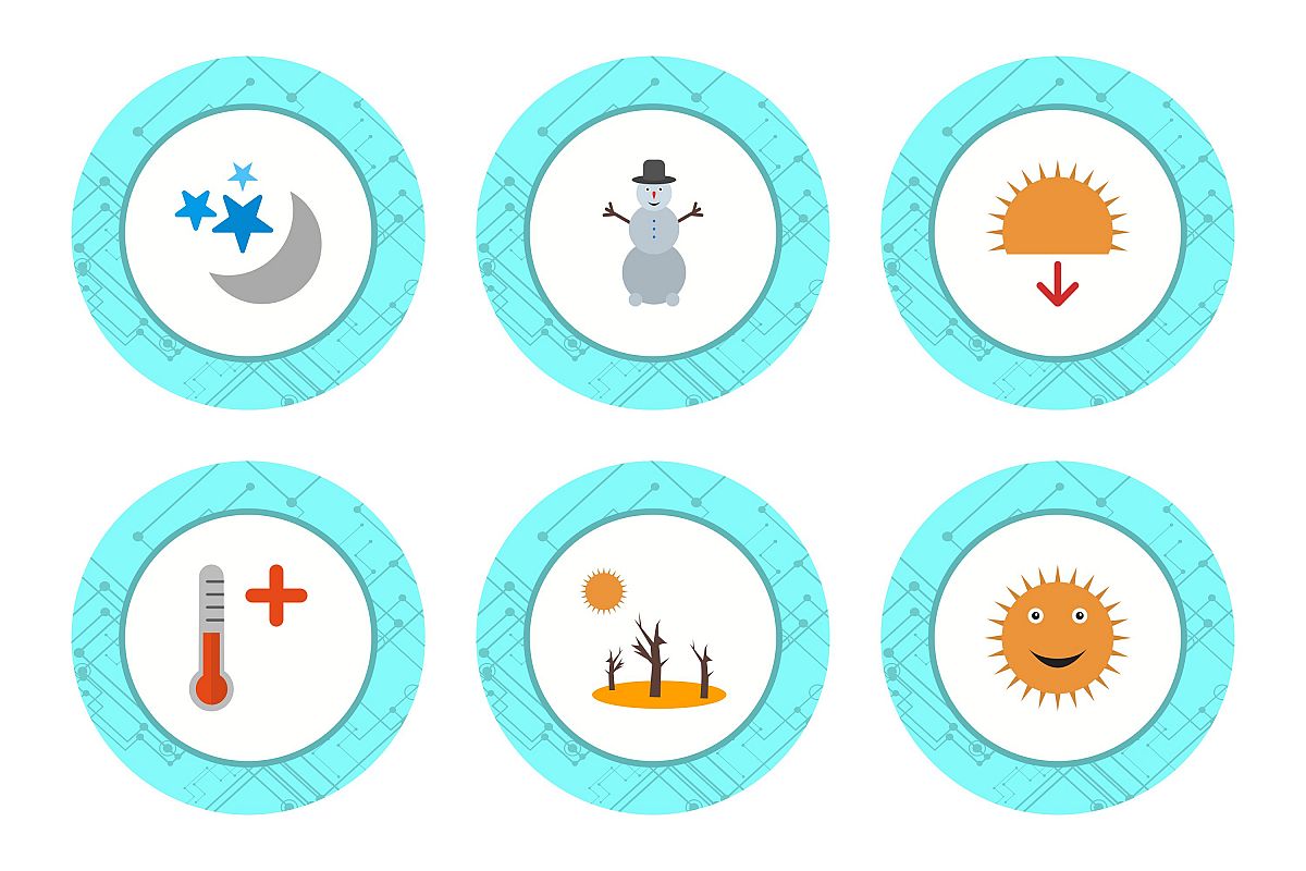 Set Of Weather And Season Icons example image 1