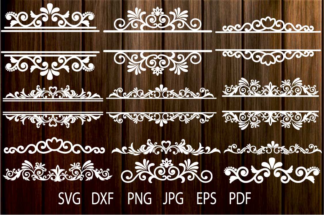 Download Floral Vintage Frames, Ornamental Split Frame SVG, Flourish