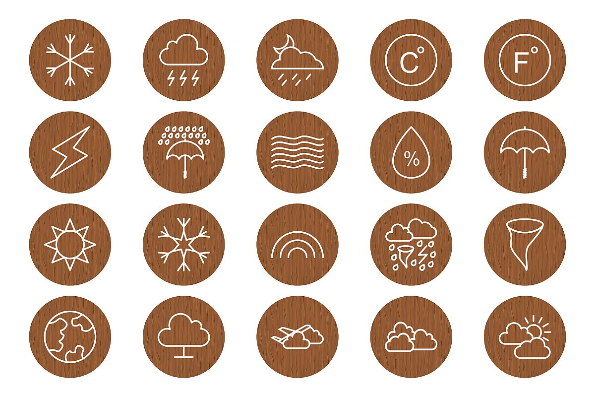 Set Of Weather And Season Icons example image 1