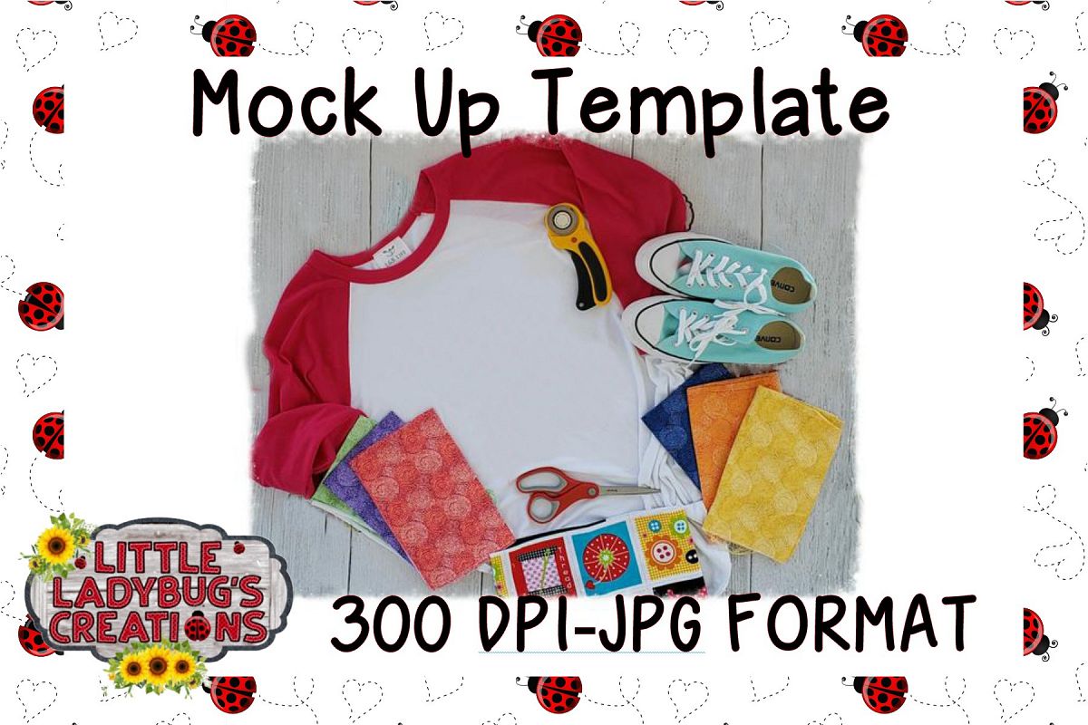 Crafty Raglan Mock Up Digital Image example image 1