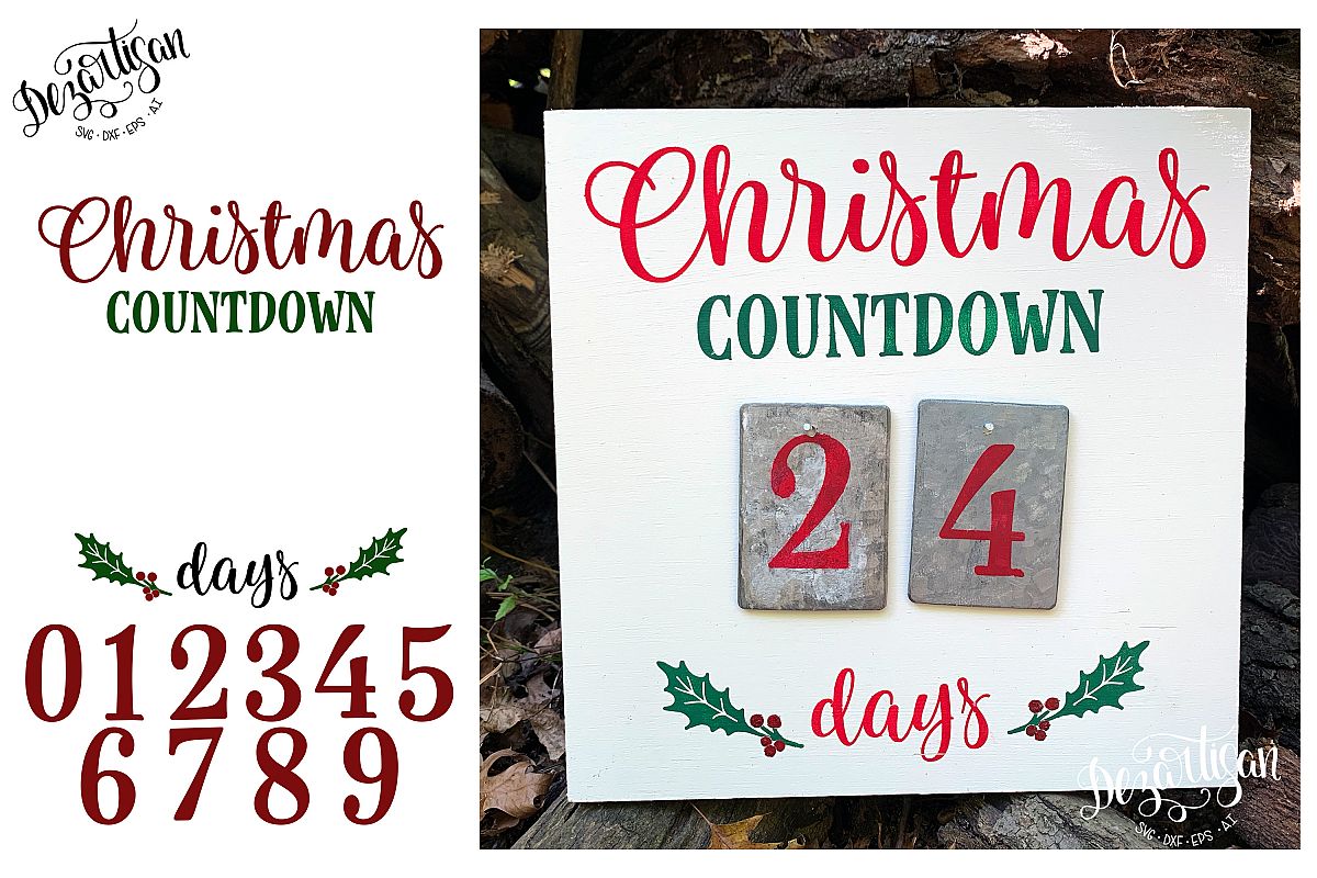 Christmas Countdown Advent Calendar SVG | DXF example image 1