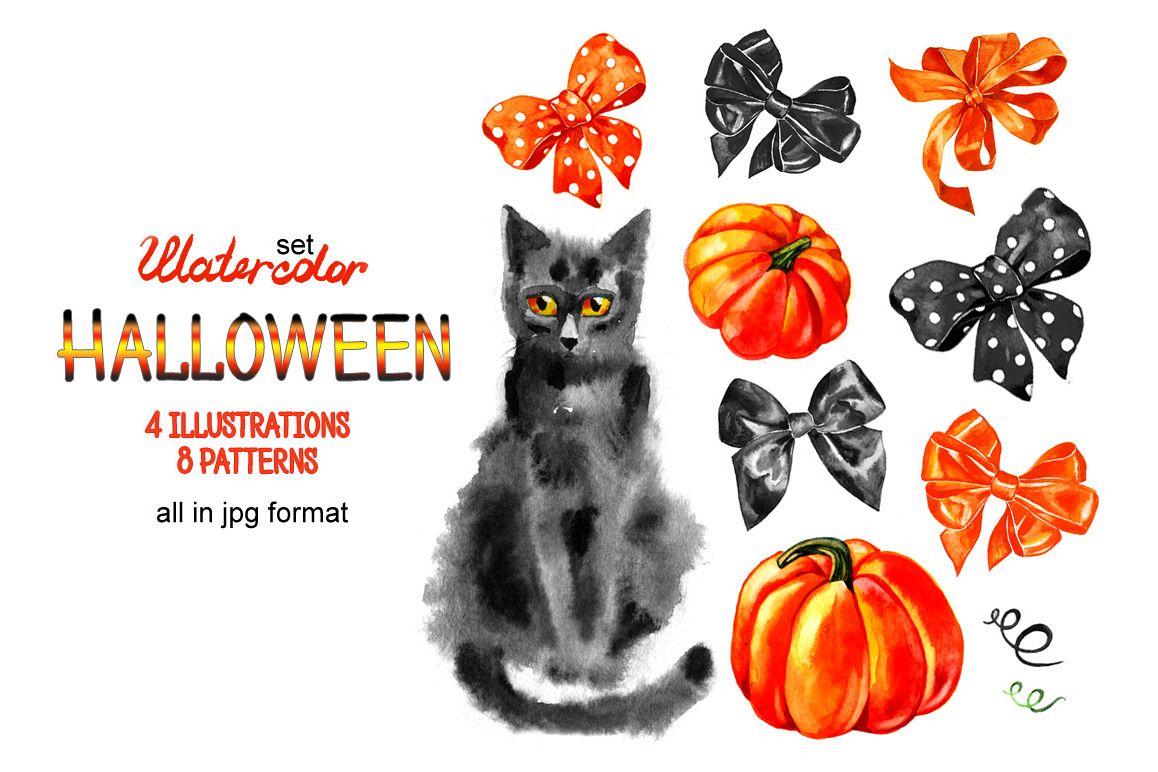 Watercolor Halloween 2 example image 1