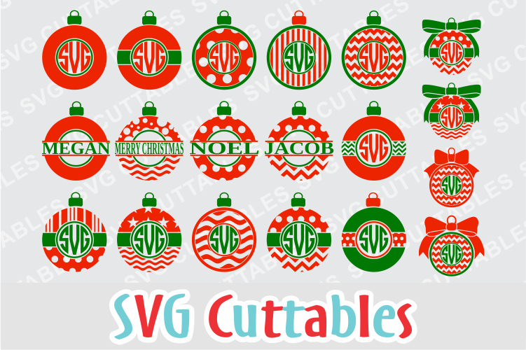 Download Christmas ornament monogram frames