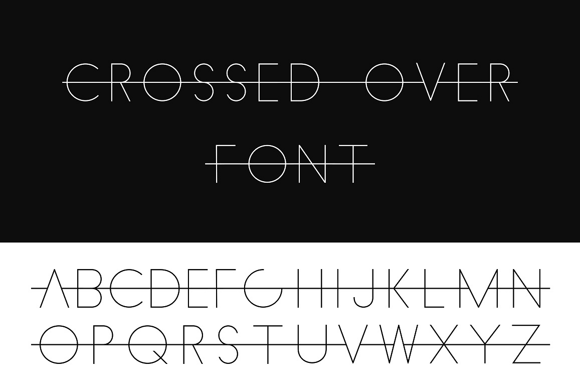 Crossed over font - alphabet set. example image 1