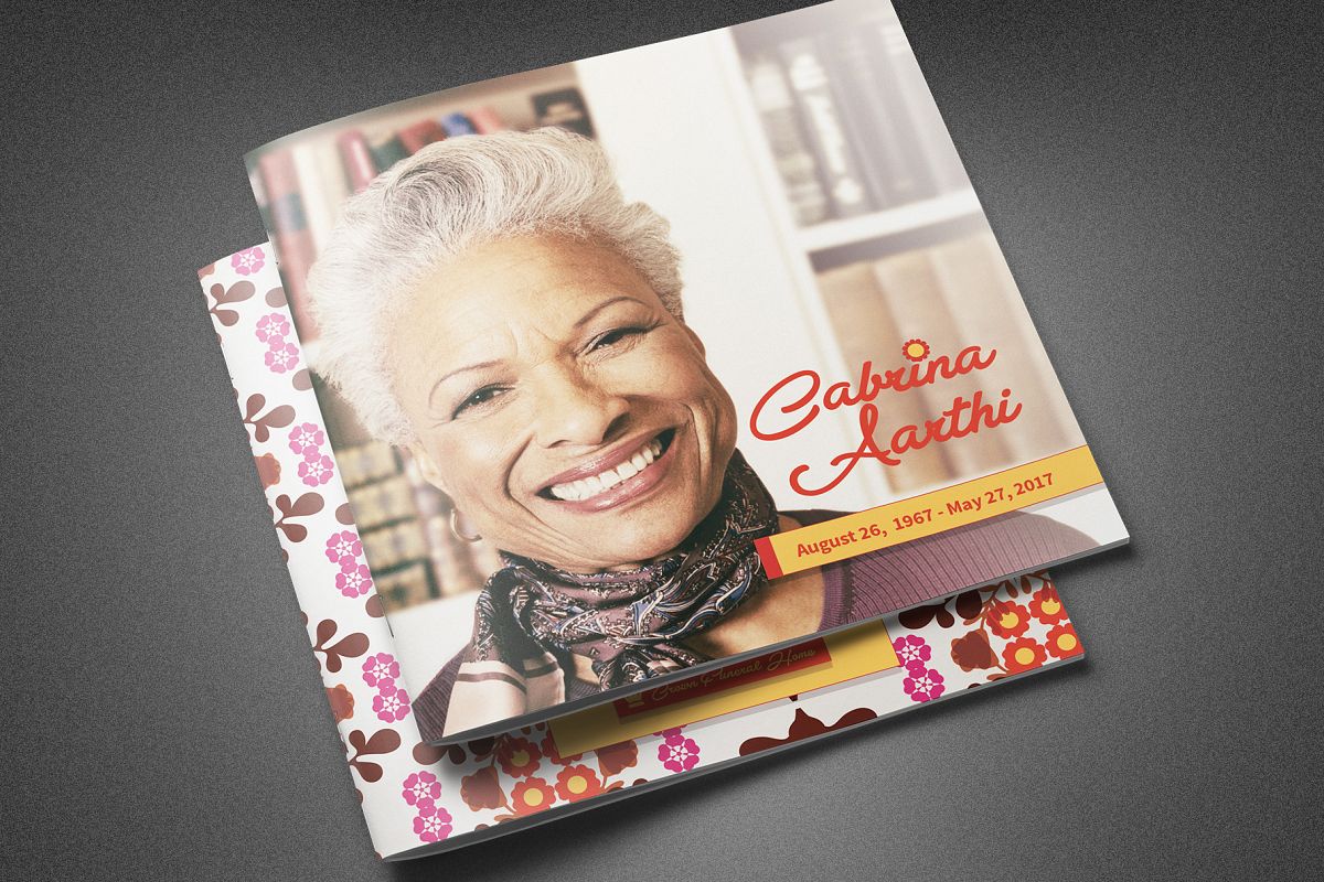 Delicate Flower Funeral Program example image 1