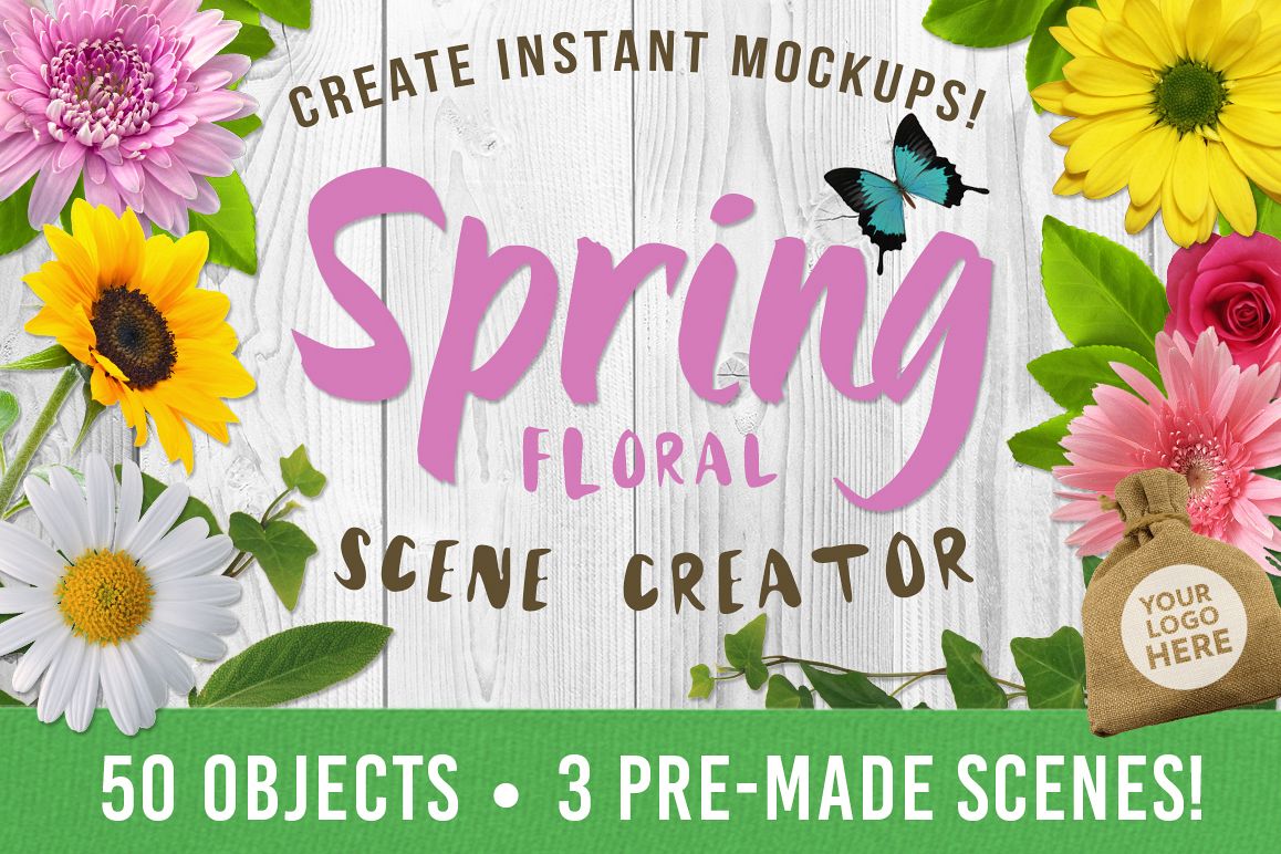 Spring Floral Mockup Scene Creator example image 1