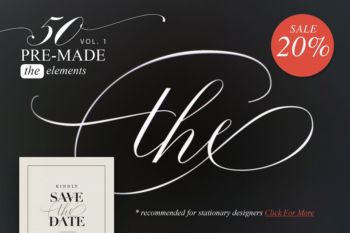 Fifty pre-made elements of