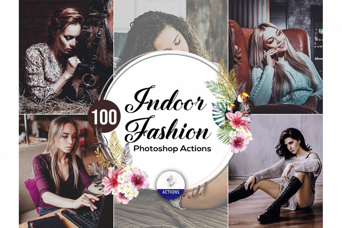 100 Indoor Fashion Photoshop Actions example image 1