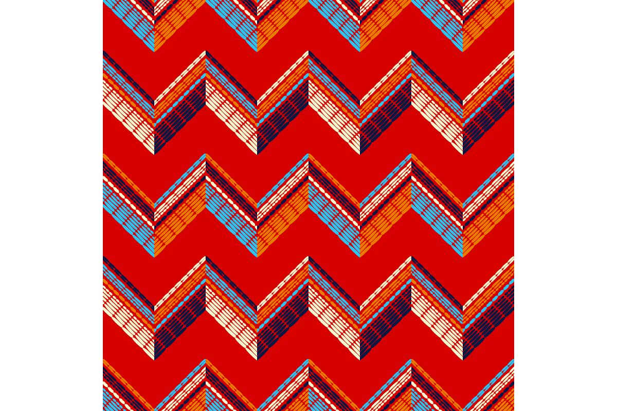 Ethnic boho ornament. Zigzag. Set of 10 seamless patterns. example image 1