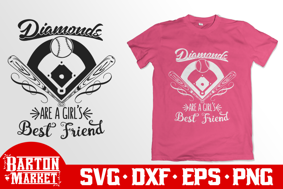 Diamonds Are A Girl's Best Friend SVG DXF EPS PNG example image 1