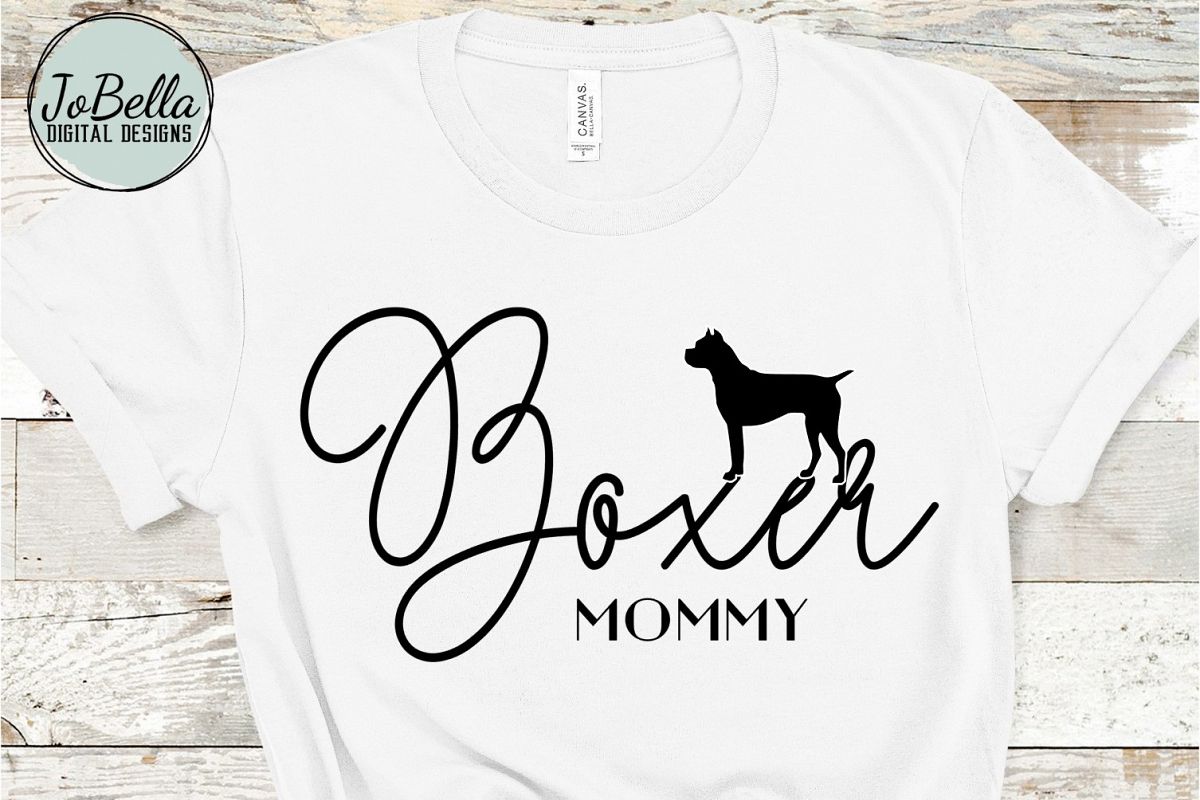 Boxer Mommy SVG and Printable Dog Lover Design example image 1