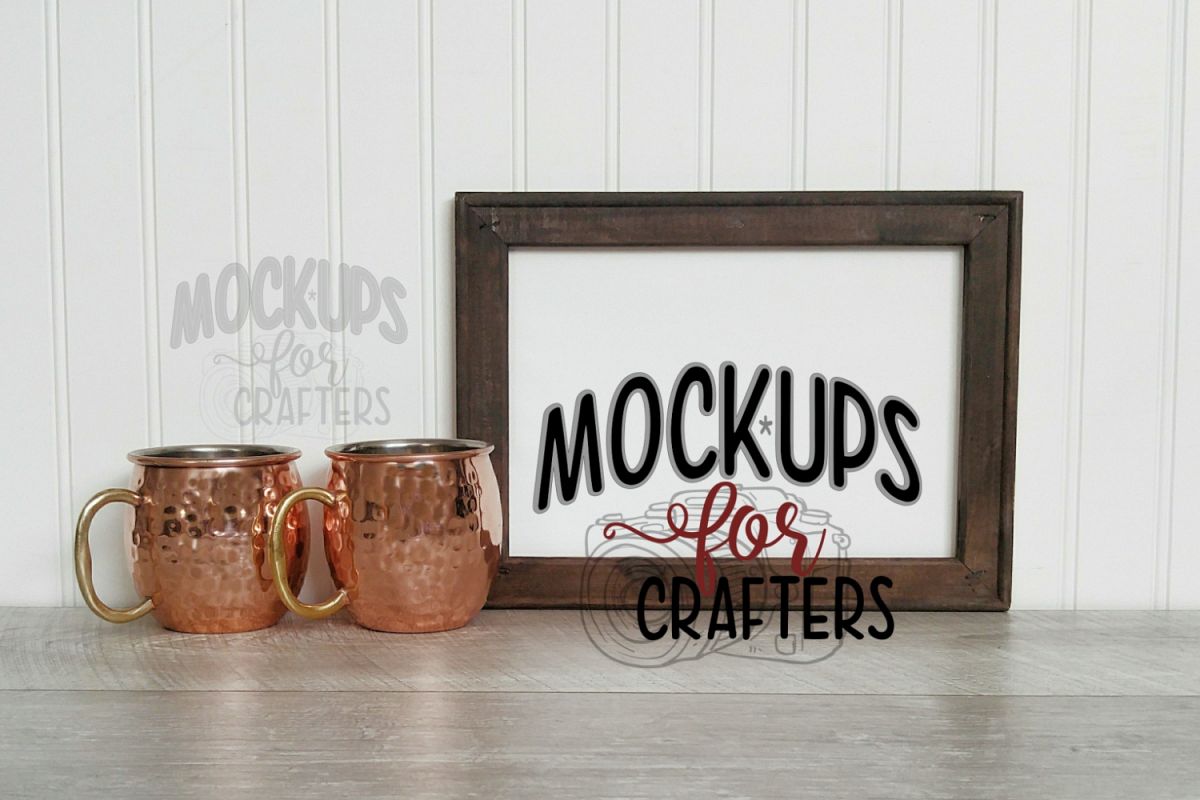 Download MOCK-UP reverse canvas with copper mule mugs