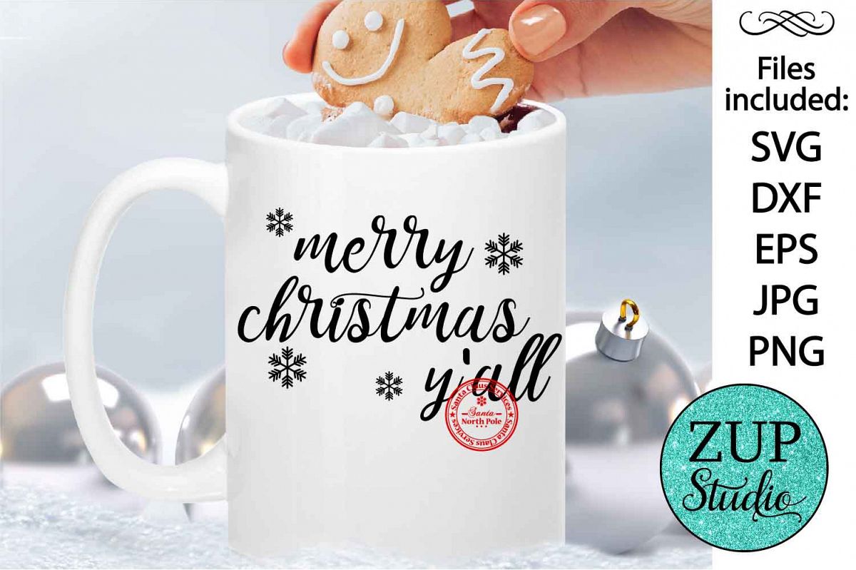 Merry Christmas y'all cutting files svg 46 example image 1