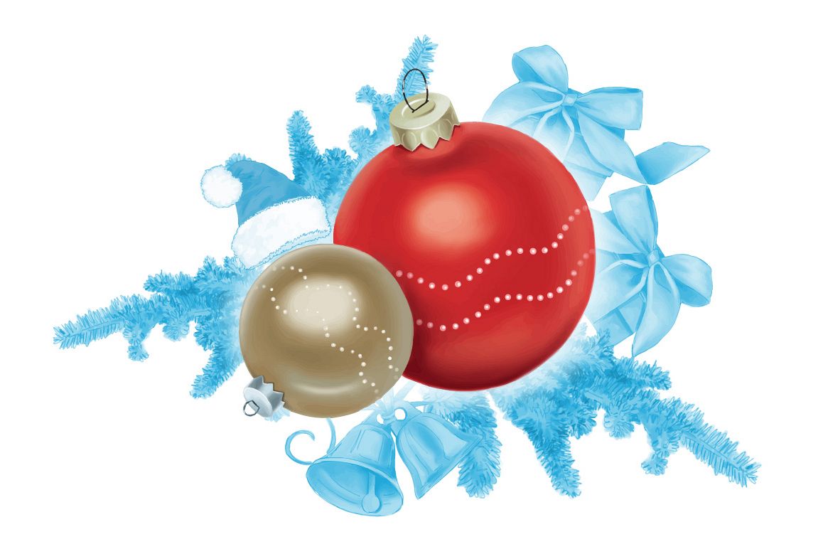 Christmas elements hand painting vector example image 1