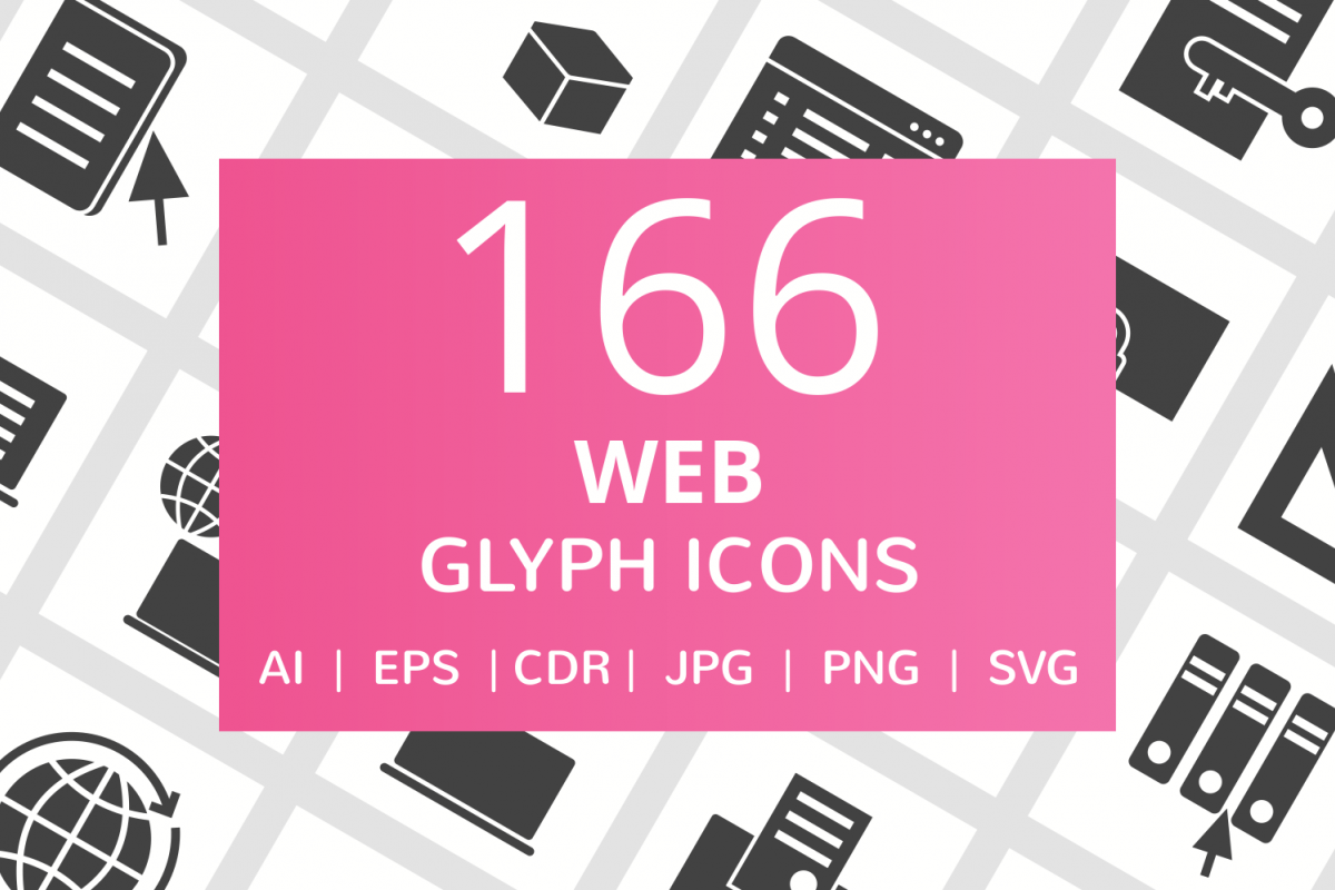 166 Web Glyph Icons example image 1