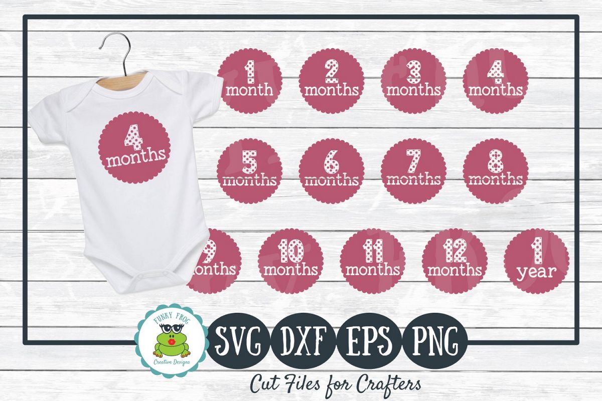 Download Baby's First Year Monthly Milestones SVG, PNG for Crafters