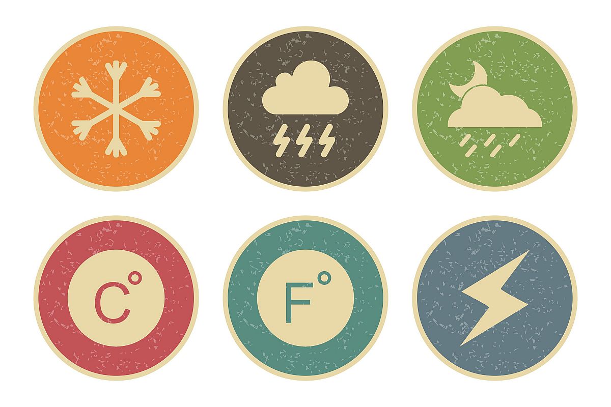 Set Of Weather And Season Icons example image 1