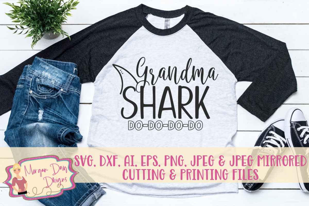 Grandma Shark SVG, DXF, AI, EPS, PNG, JPEG example image 1