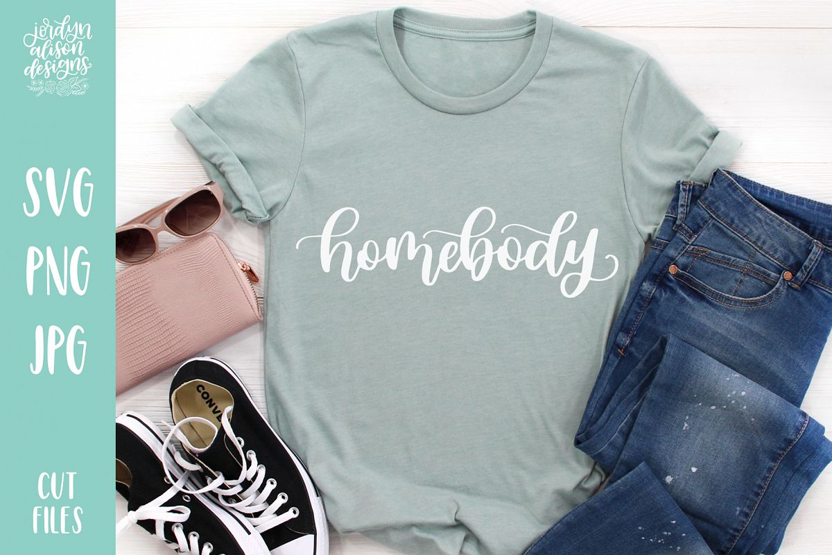 Homebody, Hand Lettered SVG Cut File example image 1
