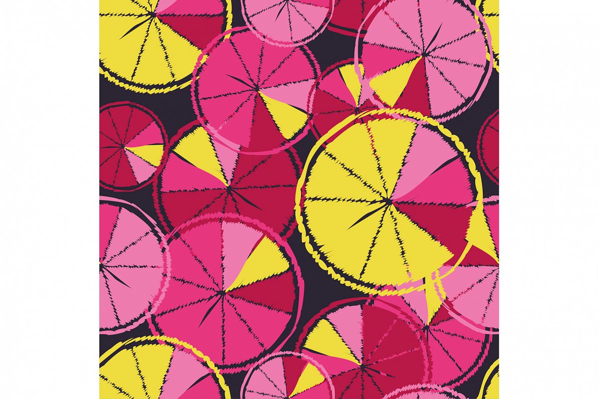 Ethnic boho seamless pattern with decorative oranges. Tropical fruits. example image 1