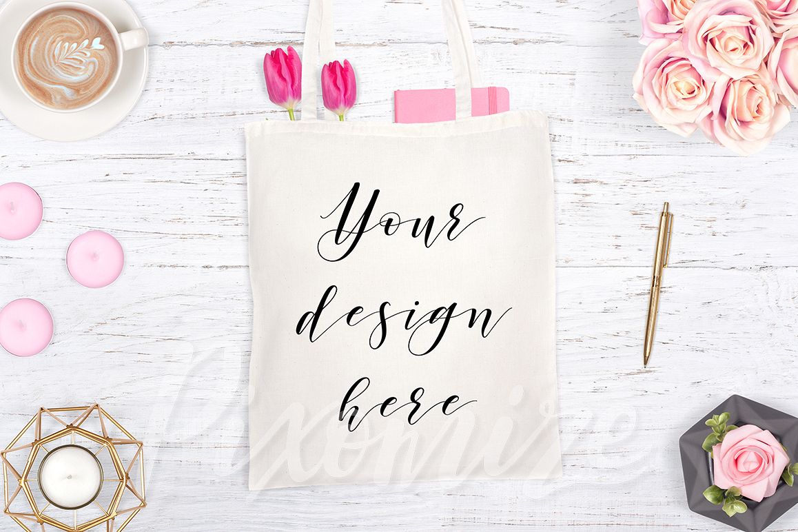 Pretty Tote Bag Mockup example image 1