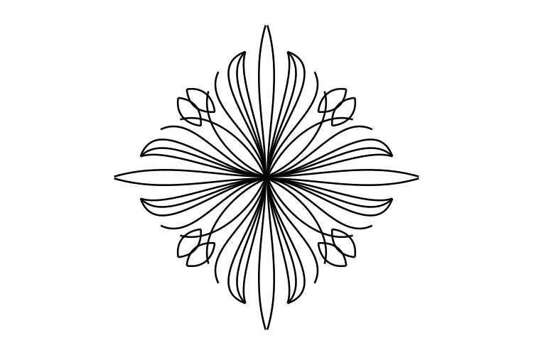 Single line Flower for foil quill and engraving example image 1