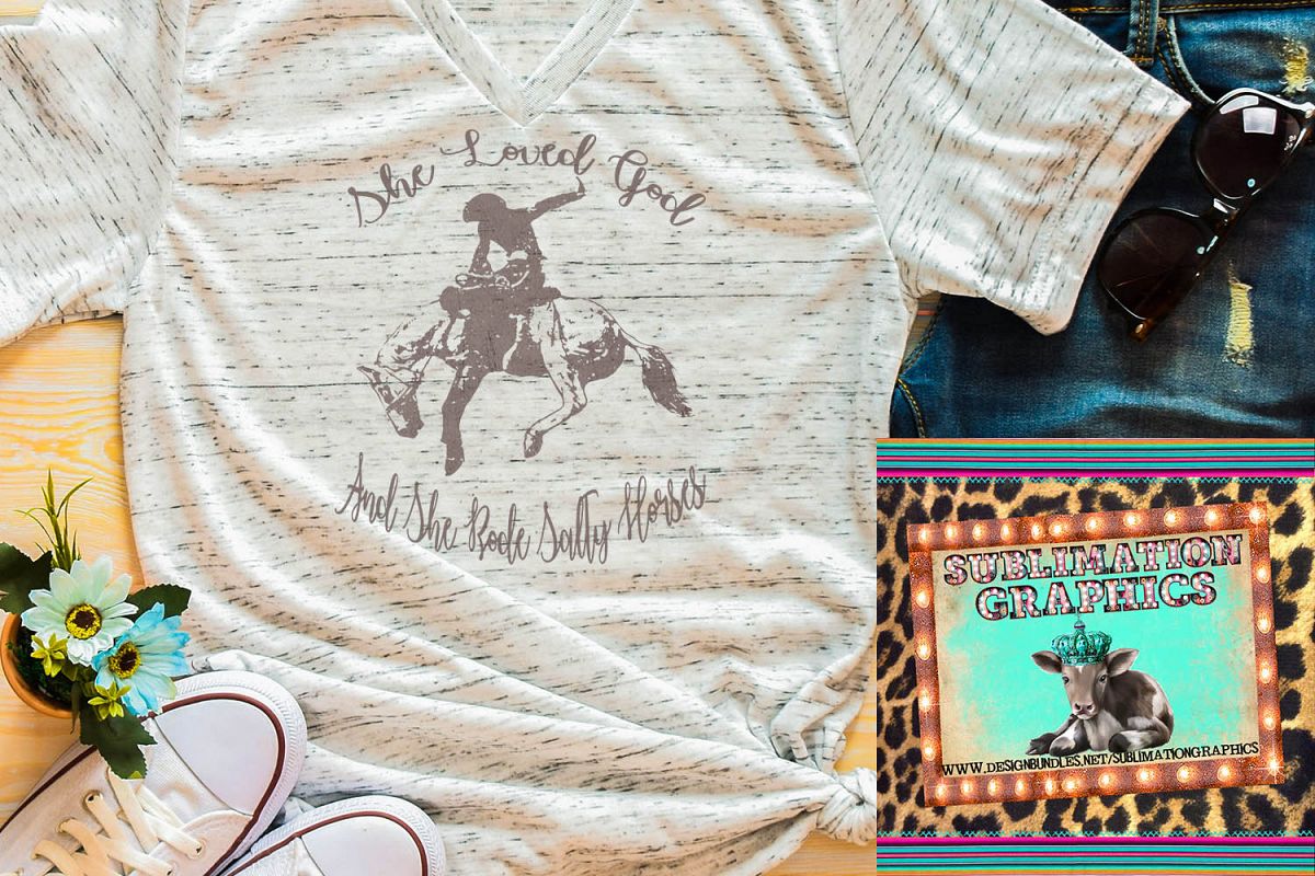 She Loved God Sublimation Digital Download example image 1