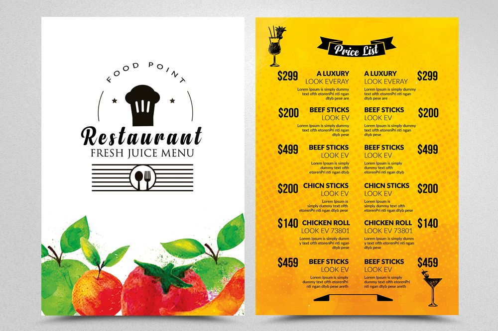 Restaurant Menu Psd Flyer example image 1