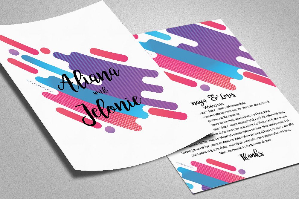 Double Sided Wedding Invitation Card example image 1