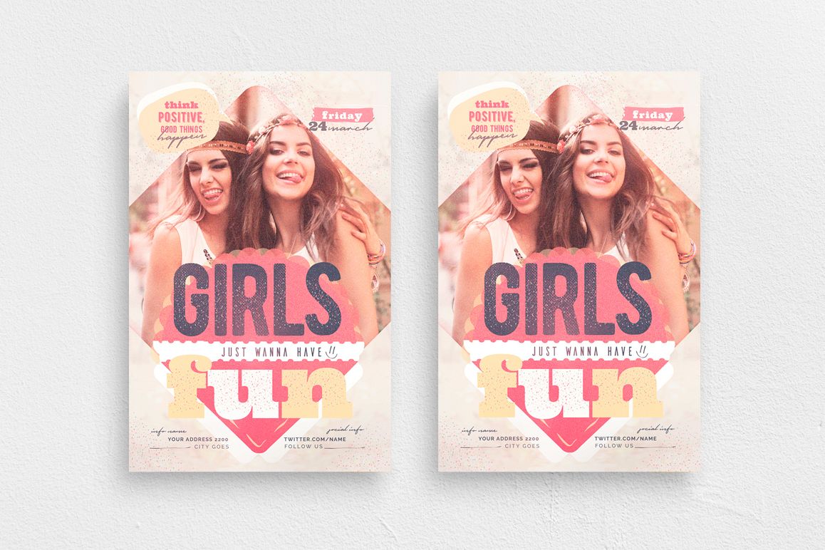 Girls Just Wanna Have Fun Flyer Template example image 1