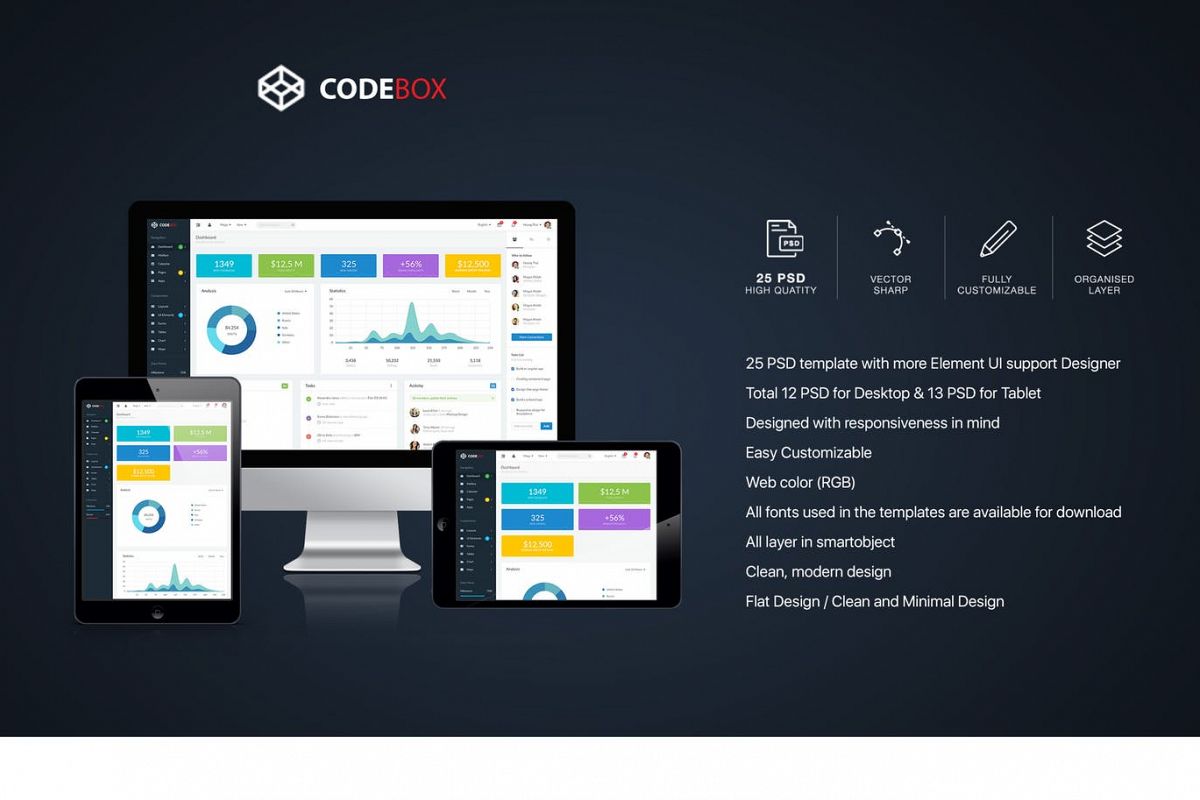 CodeBox – Admin Dashboard UI example image 1